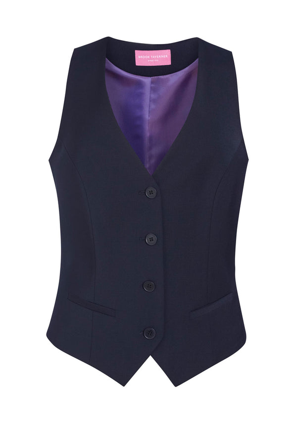 Brook Taverner Scapoli Ladies Waistcoat in Mid Blue