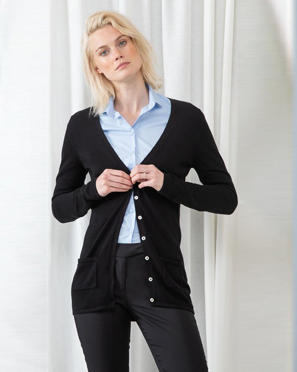 Women's V-Button Cardigan