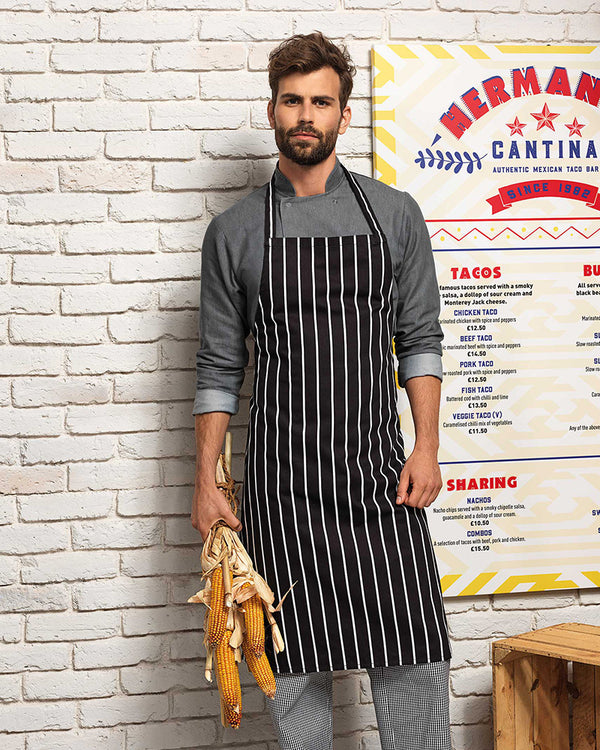 Chef wearing the Stripe Apron
