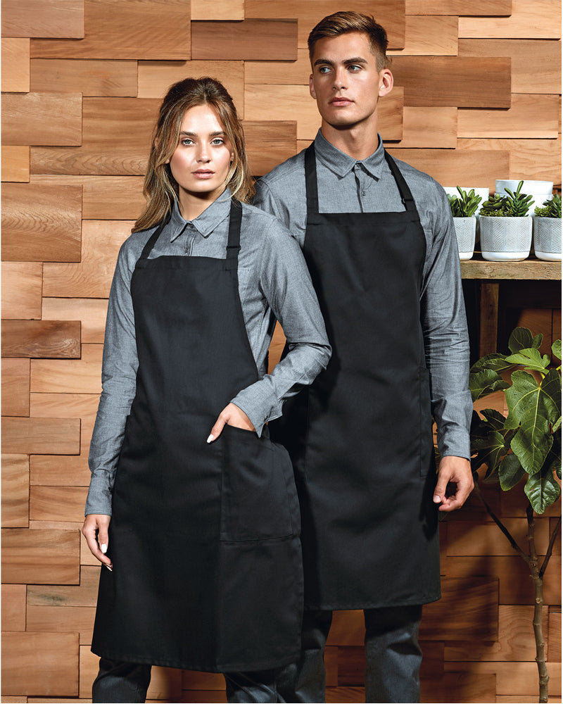 Recycled Polyester and Cotton Bib Apron, Organic and Fairtrade Certified