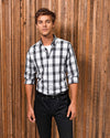 Mens' Ginmill Check Cotton Long Sleeve Shirt