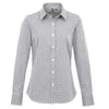 Ladies' Microcheck Gingham Long Sleeve cotton Shirt