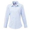 Ladies' Microcheck Gingham Long Sleeve cotton Shirt