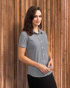 Ladies' Microcheck Gingham Short Sleeve Cotton Shirt