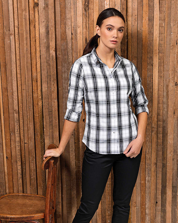 Ladies 'Ginmill' Check Cotton Long Sleeve Shirt