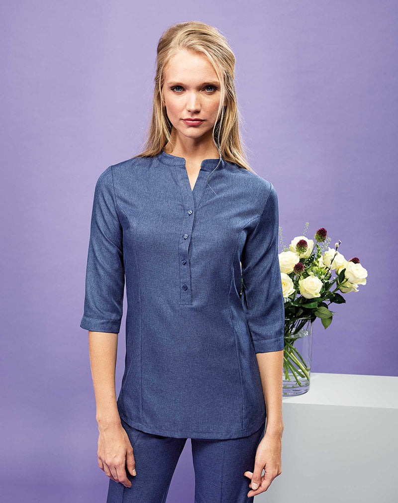 Verbena 'Linen Look' Button-up Beauty Tunic