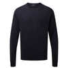 Crew Neck Cotton-Rich Knitted Sweater