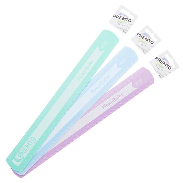 Premto Pastel 30cm Flexi Ruler 3 Asst