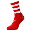Precision Pro Hooped GAA Mid Socks Red with 3 White Stripes