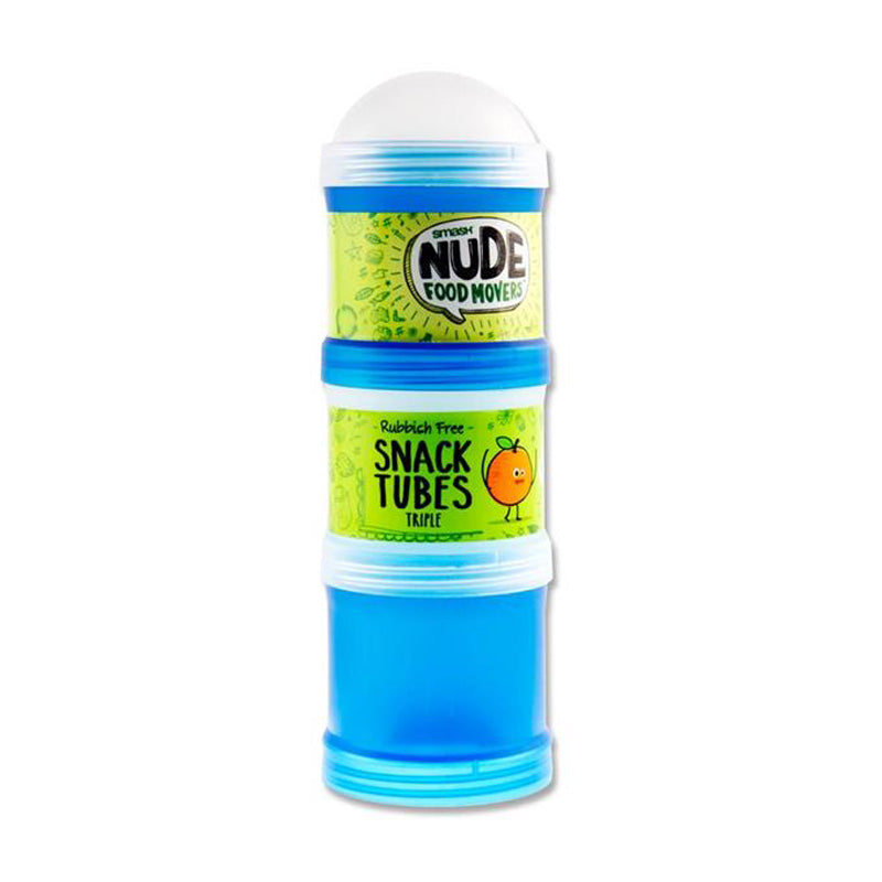 A picture of Smash Nude Food Snack Tube Triple in colour blue, available from Uniformity, your one-stop-shop for all your Back to School Lunch and School Stationery needs.