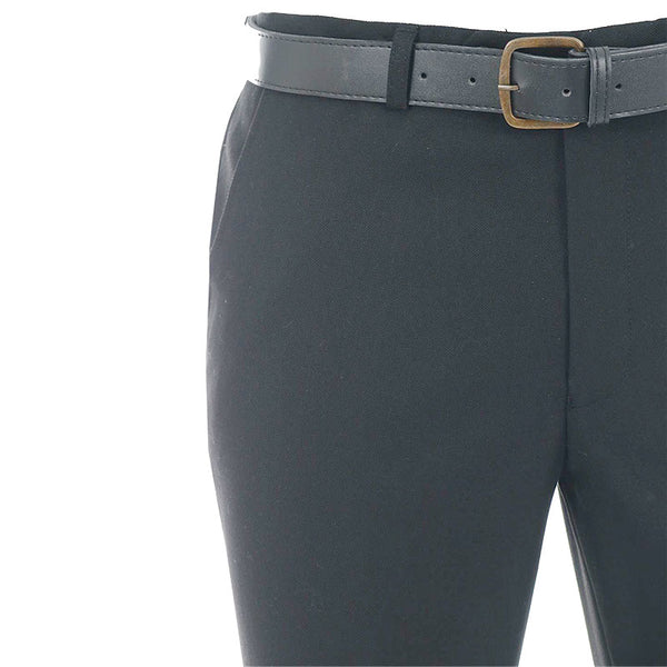 A close up photo of the hip, pocket and waist detail on the 1880 Boy's College Grey School Trouser