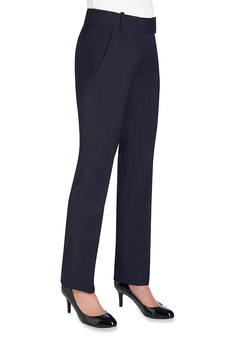 Photo of Brook Taverner Genoa Tailored Leg Trouser Navy Pinstripe