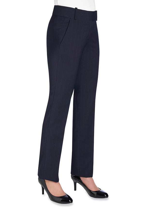 Photo of Brook Taverner Genoa Tailored Leg Trouser Navy Pinstripe