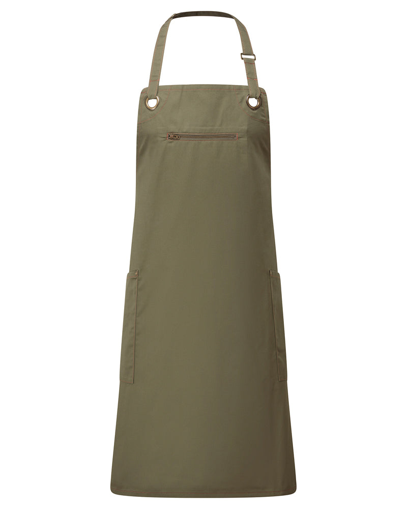 Barley' Contrast Stitch Sustainable Bib Apron