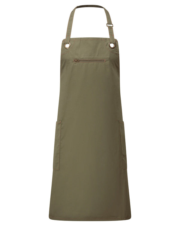 Barley' Contrast Stitch Sustainable Bib Apron
