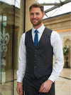 Model wearing Capital Mens Waistcoat in Charcoal