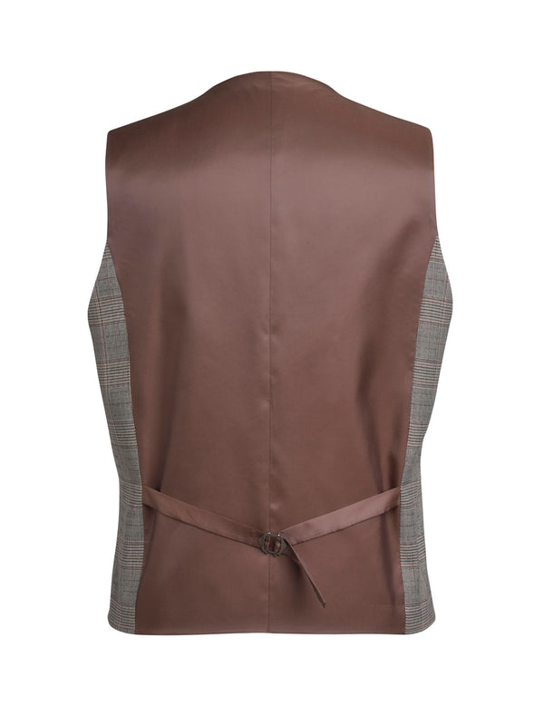 Brook Taverner 'Emilio' waistcoat in grey/Check viewed from back