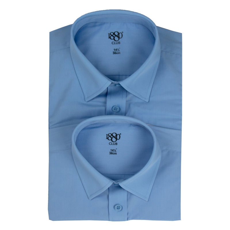 1880 Boys' Blue School Shirt (2 Pk)