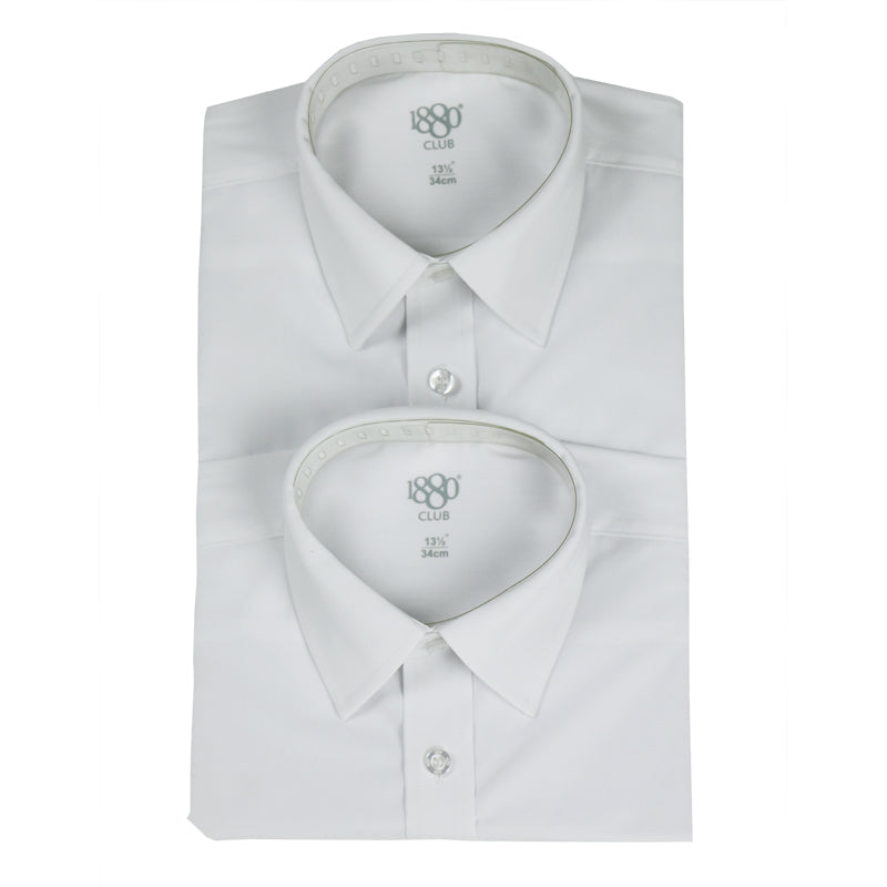 Headfort Girls' White Hard Collar School Blouse (Twin Pack)
