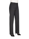 Brook Taverner Miranda Parallel Leg Trouser in Charcoal Pinstripe