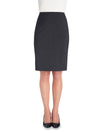 Brook Taverner Numana Straight Skirt in Charcoal Pinstripe