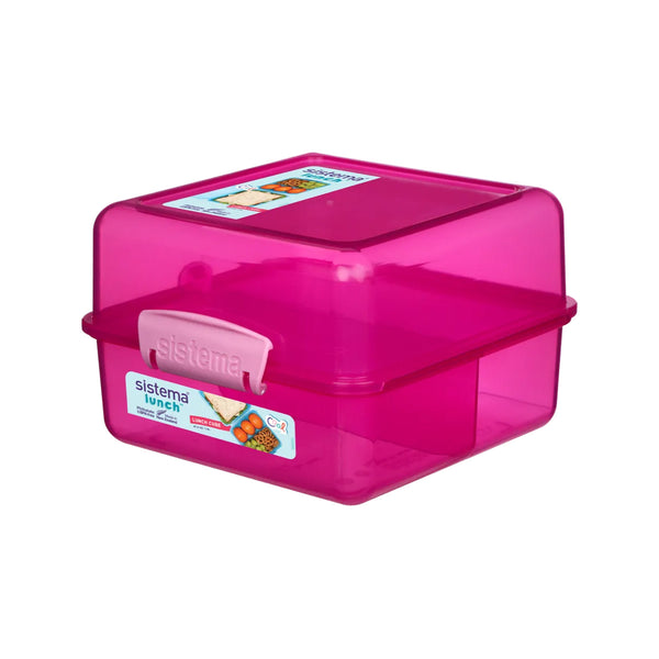 A photo of the Sistema 1.4L Lunch Cube in colour pink.