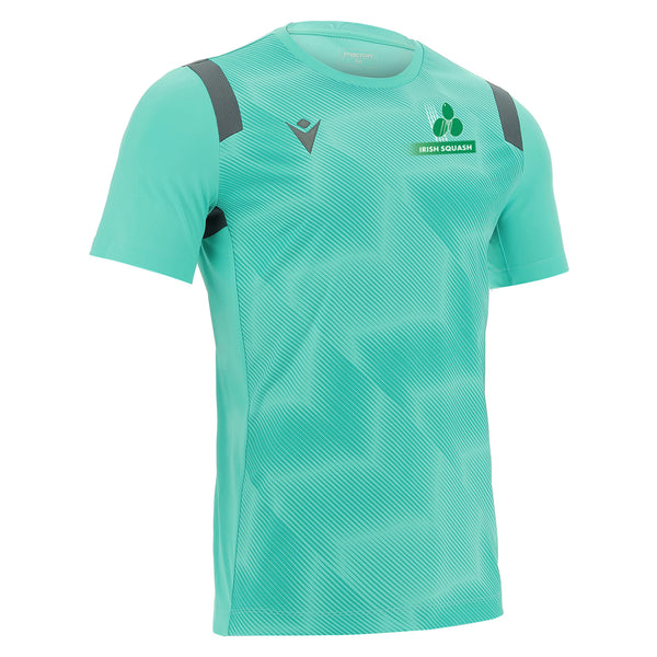 Photo of the Irish Squash 'Rodders' Match Day Shirt in Turquoise, side-view