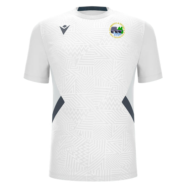 A photo of the Celbridge Tennis Club Mens Shedir Matchday Shirt in White with club crest on left chest.