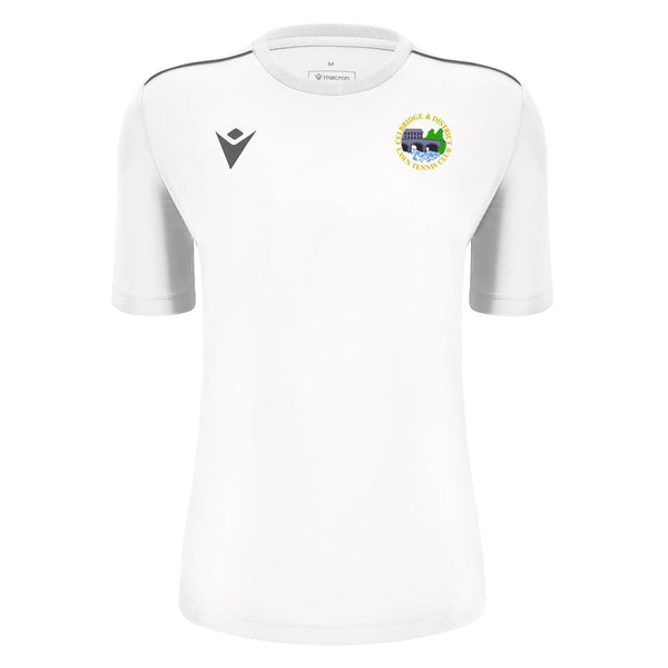 A photo of the Celbridge Tennis Club Ladies Ariel Matchday Shirt in White with club crest on left chest.