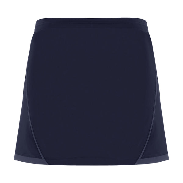 A photo of the Newtown Park Tennis Club 'Inuit' Skirt in Navy, back view