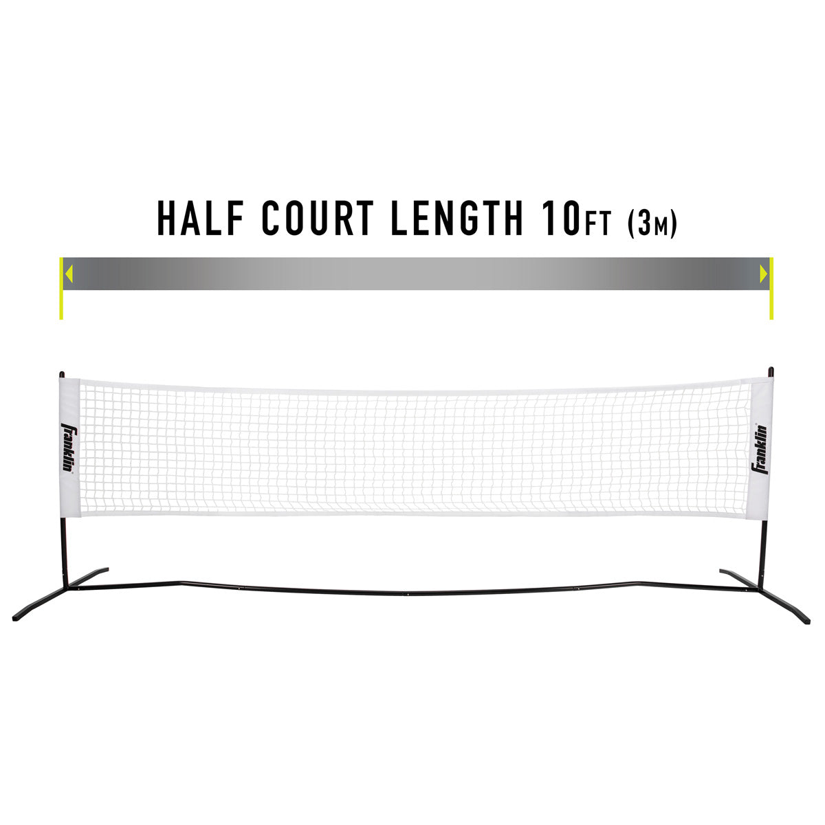 A photo of the Franklin Pickleball 2 Player Court Net showing widthe specifications (3 metres)