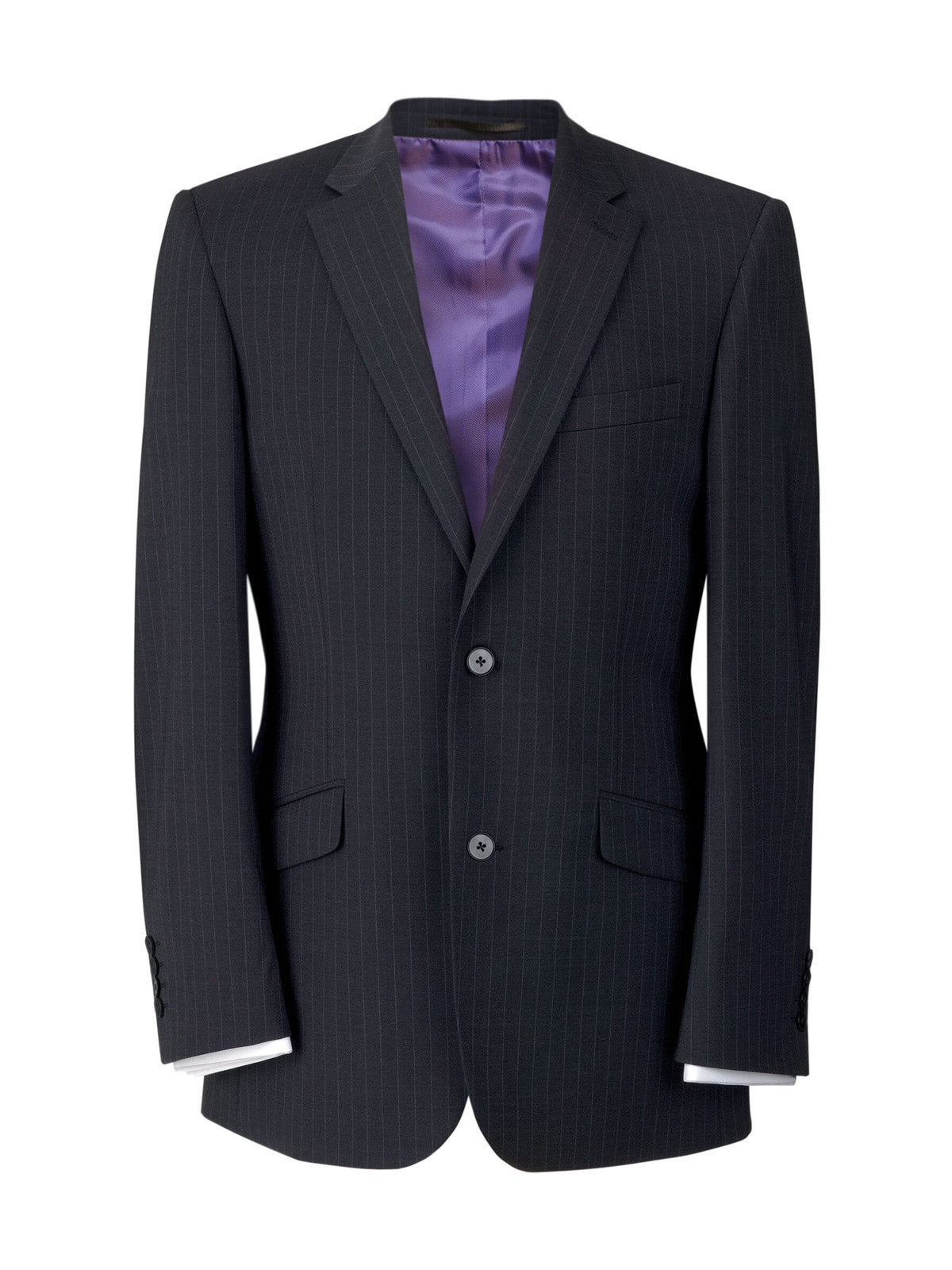 Brook Taverner Avalino Tailored Fit Jacket Charcoal Pinstripe
