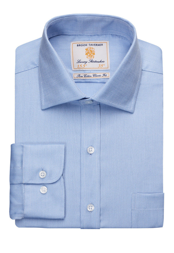 Altare Single Cuff Shirt Cotton Herringbone
