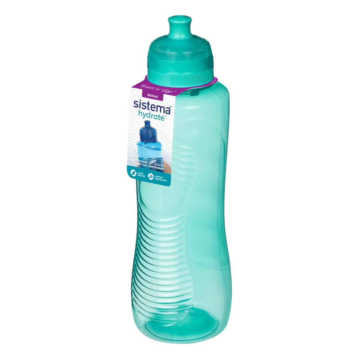 A photo of the Sistema 800ml Gripper Bottle in colour green.