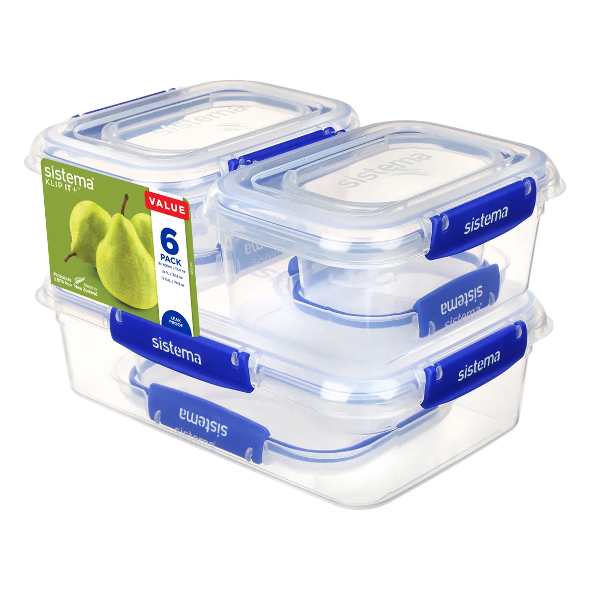 Sistema 6 Pack Essentials Food Storage Containers