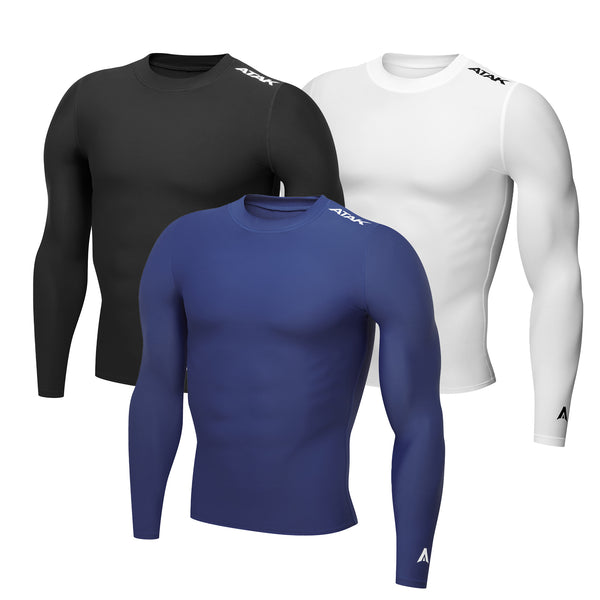Photo of Atak Adult Compression Tops in colours Black, Navy & White