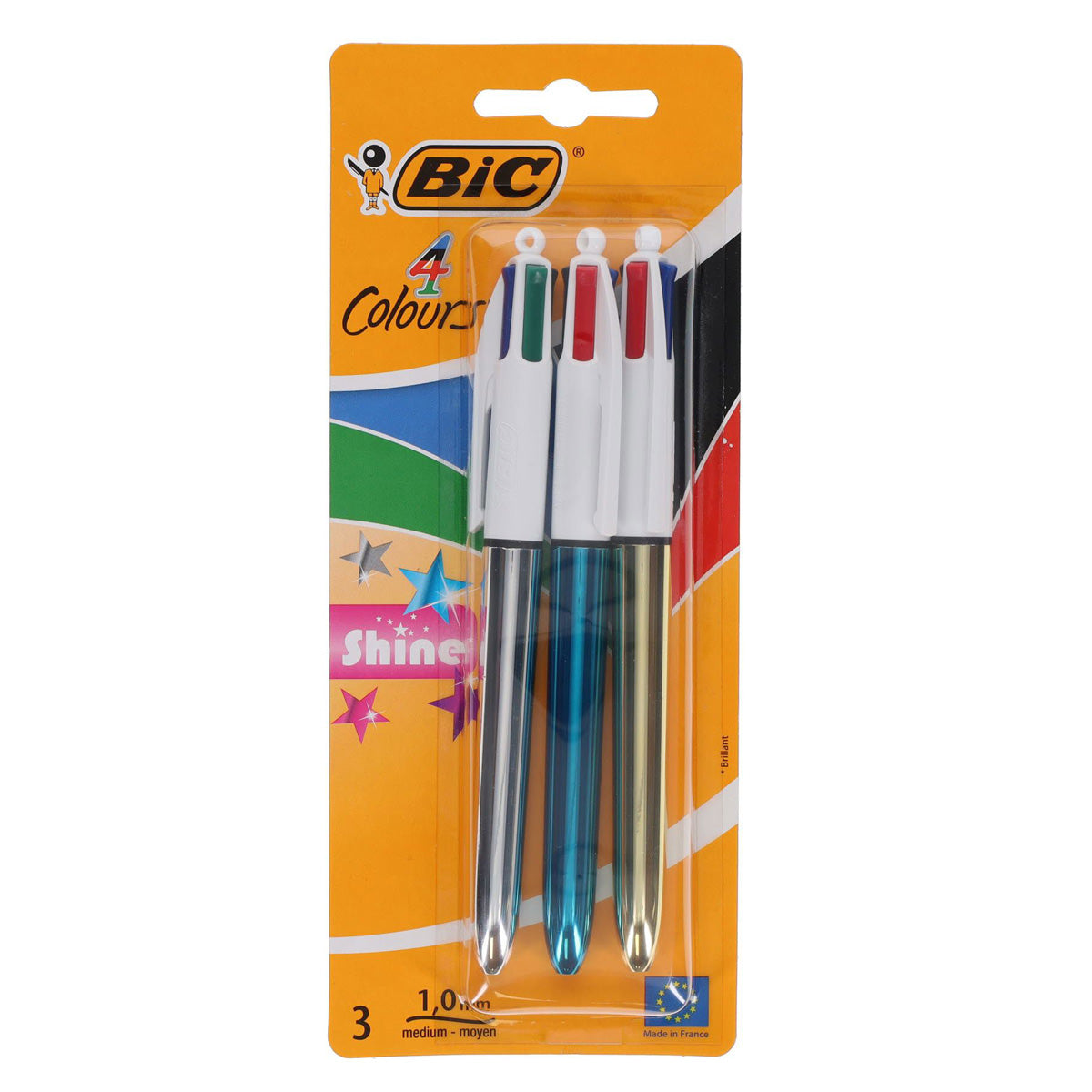 A photo of the BIC Card 4 Colour Ballpoint Pens (3 Pack), Carded