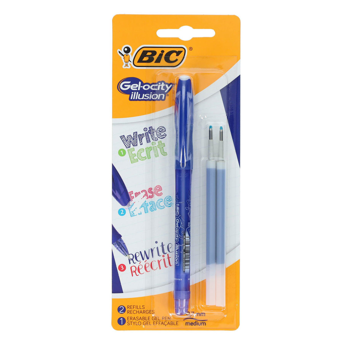 a photo of the BIC Gelocity Illusion Erasable Gel Pen With Refills,Carded