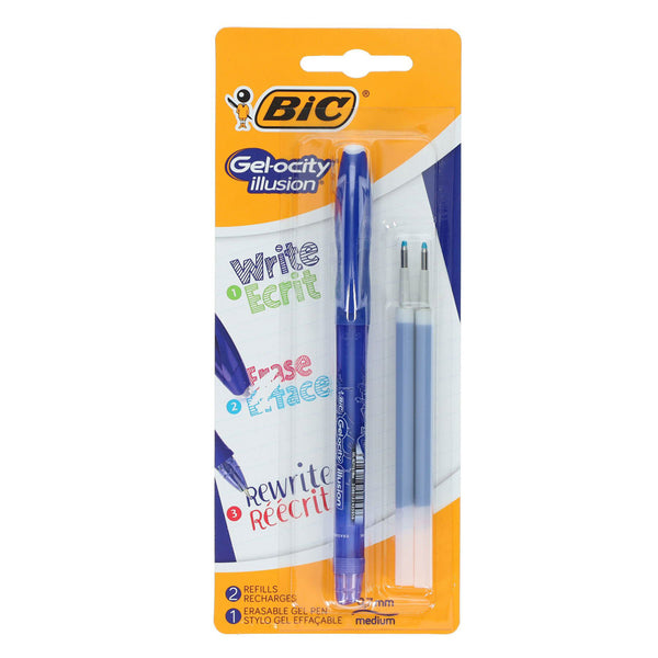 a photo of the BIC Gelocity Illusion Erasable Gel Pen With Refills,Carded