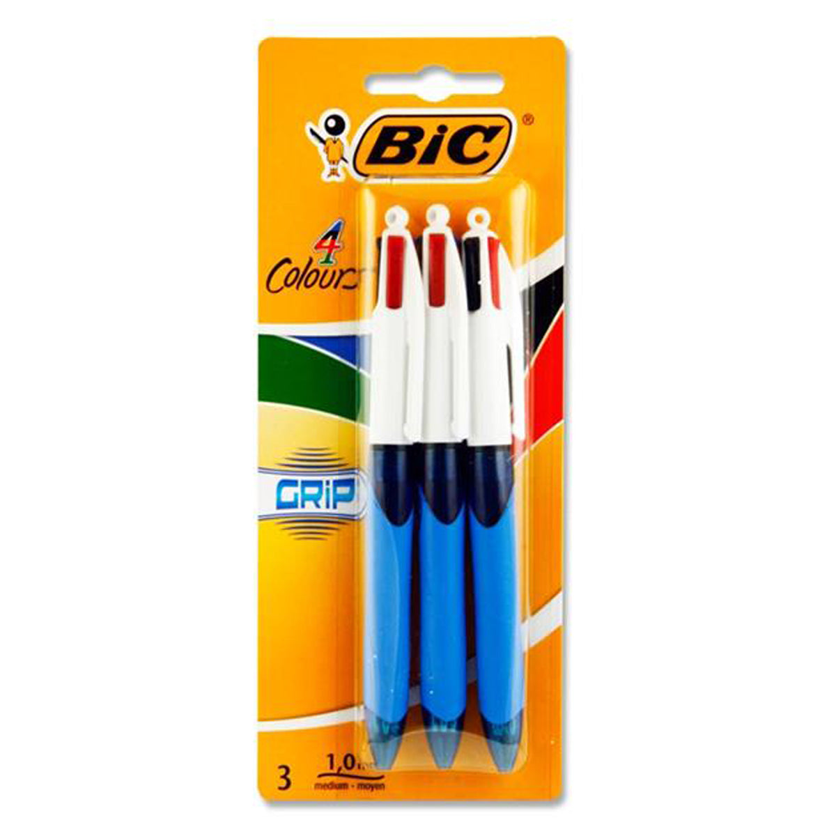 A photo of the BIC 4 Colour Ballpoint Pens Grip (3 Pack)