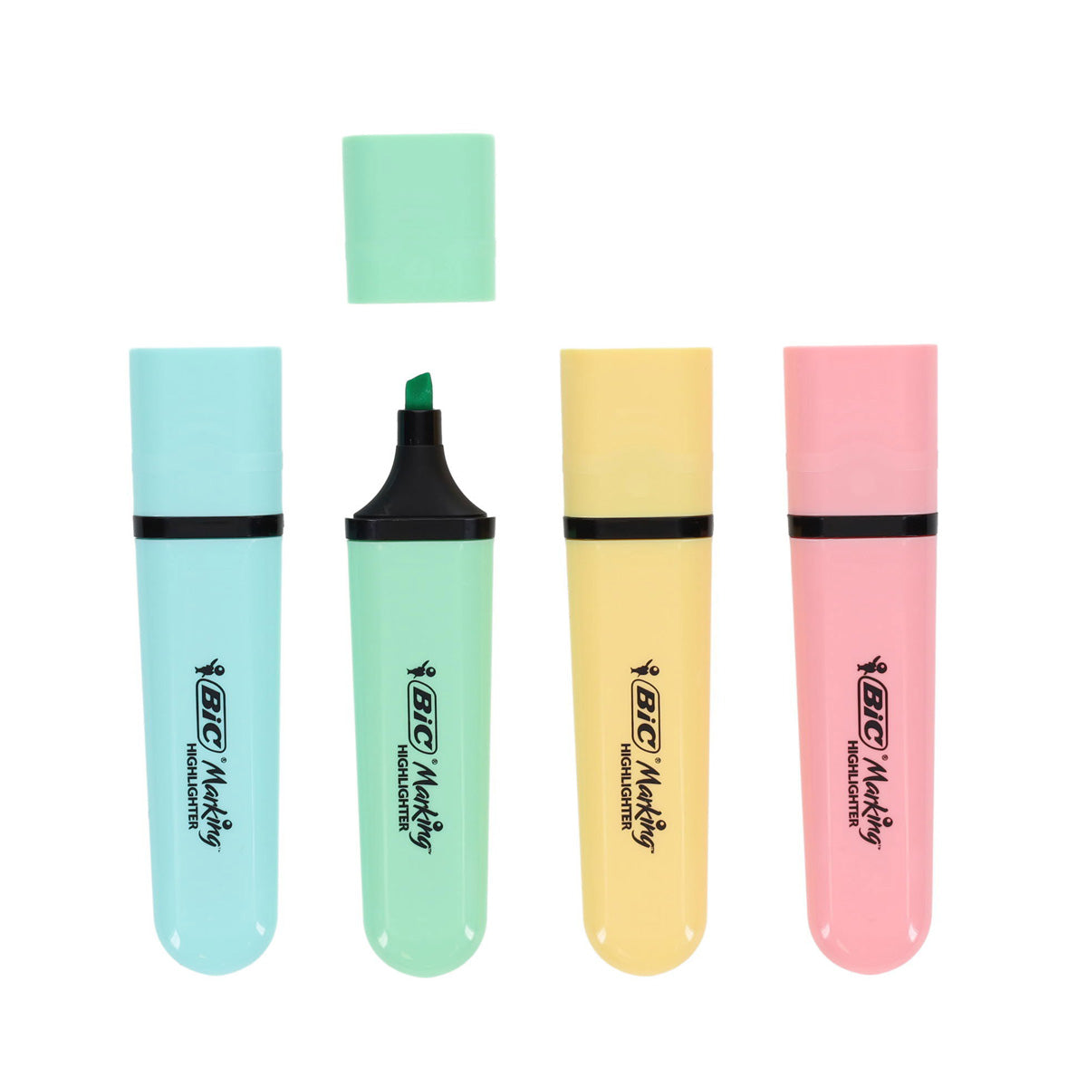 Bic Pkt.4 Flat Pastel Highlighters