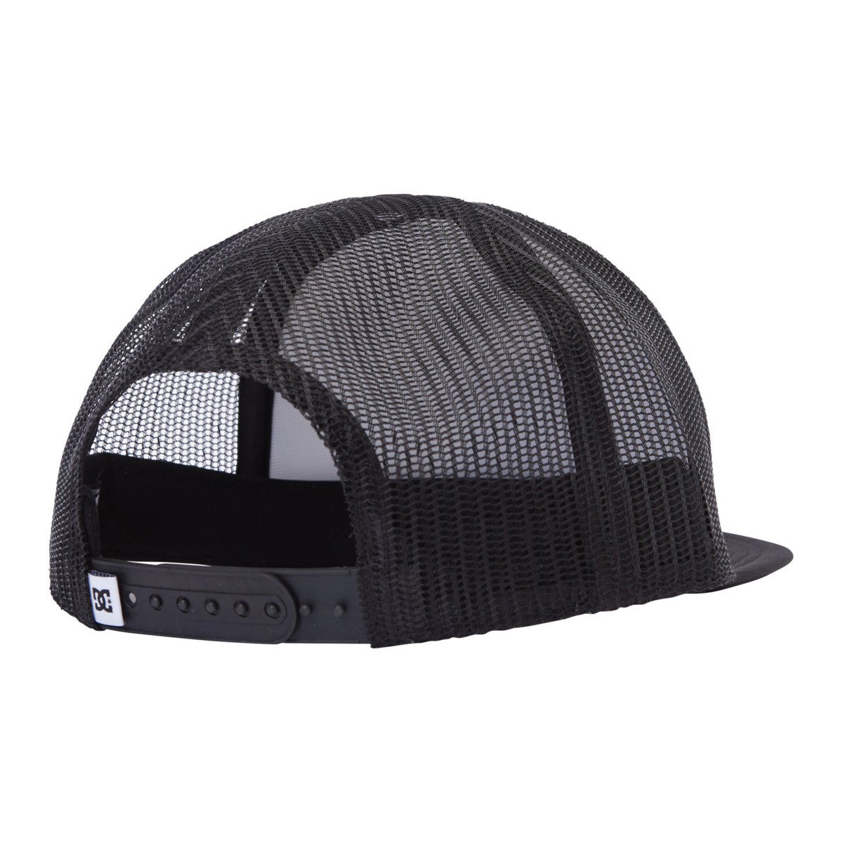 A photo of the DC Gas Station Trucker Boy Snapback in Black/White, back view