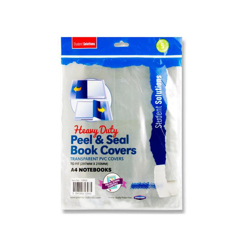 Student Solutions Pkt.5 Heavy Duty Peel & Seal Book Covers