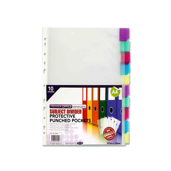 Premier Office Subject Divider Punched Pockets 10Pk