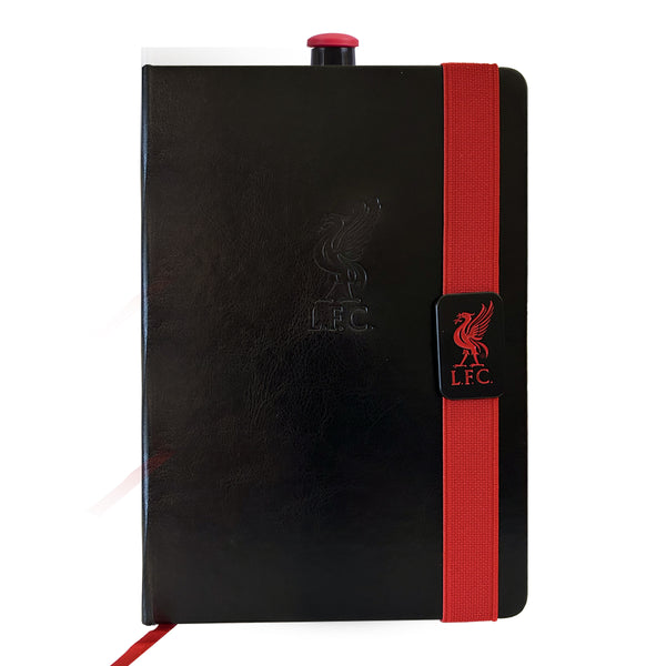 A photo of the Liverpool A5 Executive Notepad in Black with Red Accents