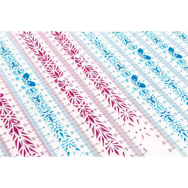 A photo of the Maped Study 30Cm Unbreakable Ruler available ishowing the geometric print design on the rulers.