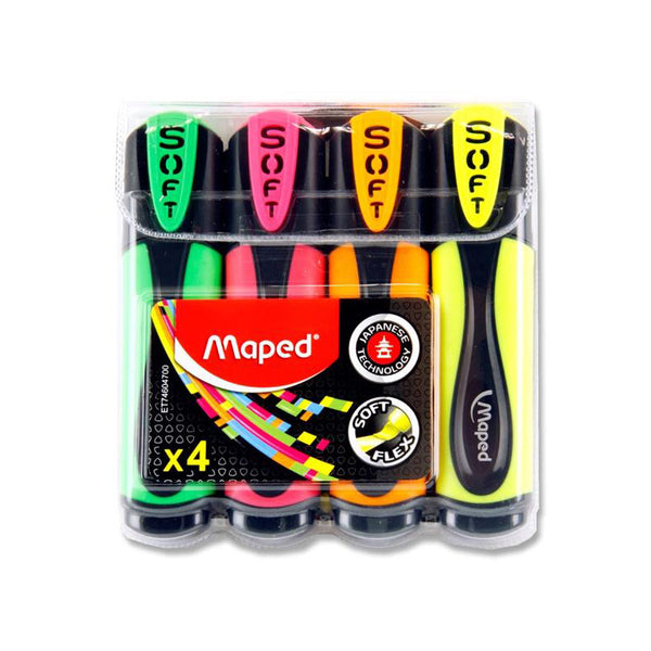 Maped Fluo'peps Pkt.4 Soft Highlighters