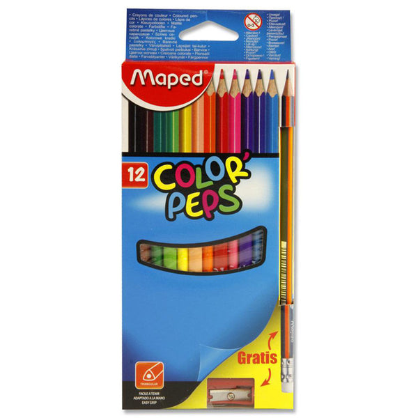 Maped Color Peps Colour Pencils & Pencil/Sharpener Pkt.12