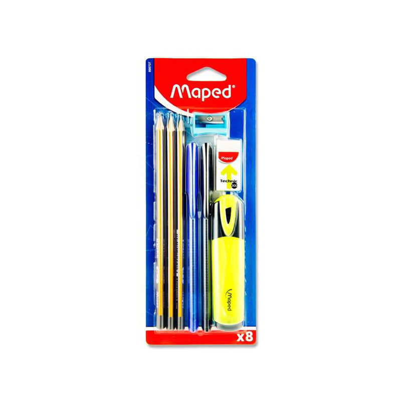 Maped 8pce Carded Stationery Set