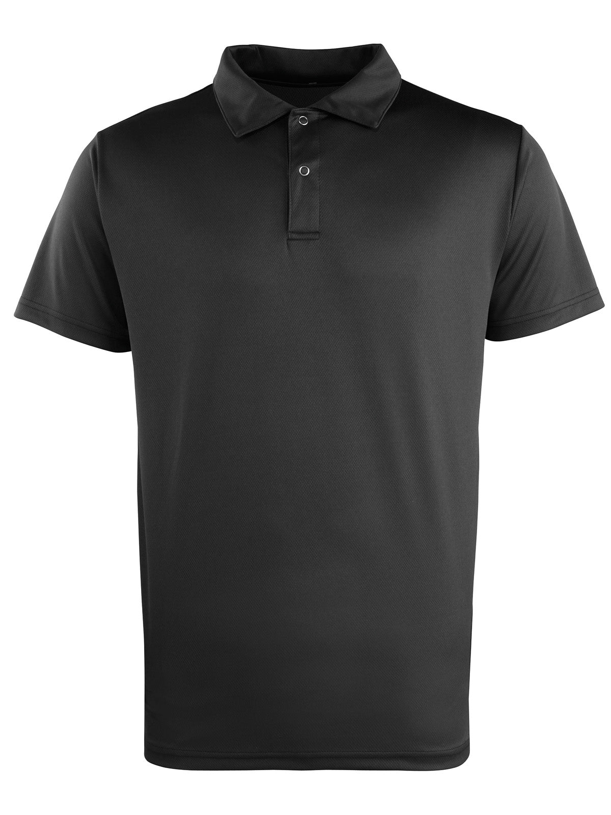 Photo of Premier Coolchecker Studded Polo in Black, front view